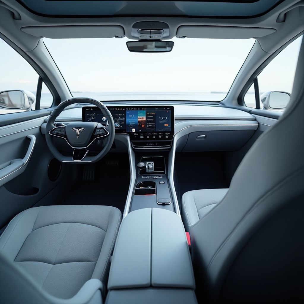 Interior moderno auto eléctrico